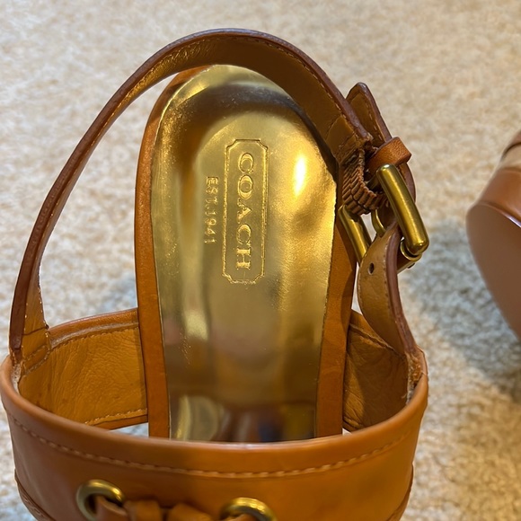Coach Guileietta Leather and Cork Platform Sandals - Picture 11 of 13